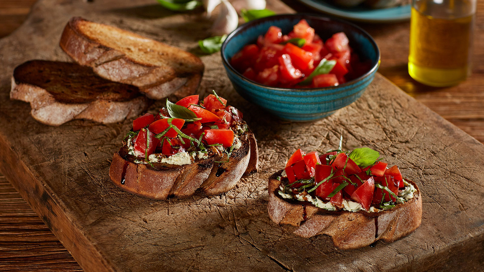 Tomato bruschetta with creamy garlic and herb cream cheese - The NEFF ...