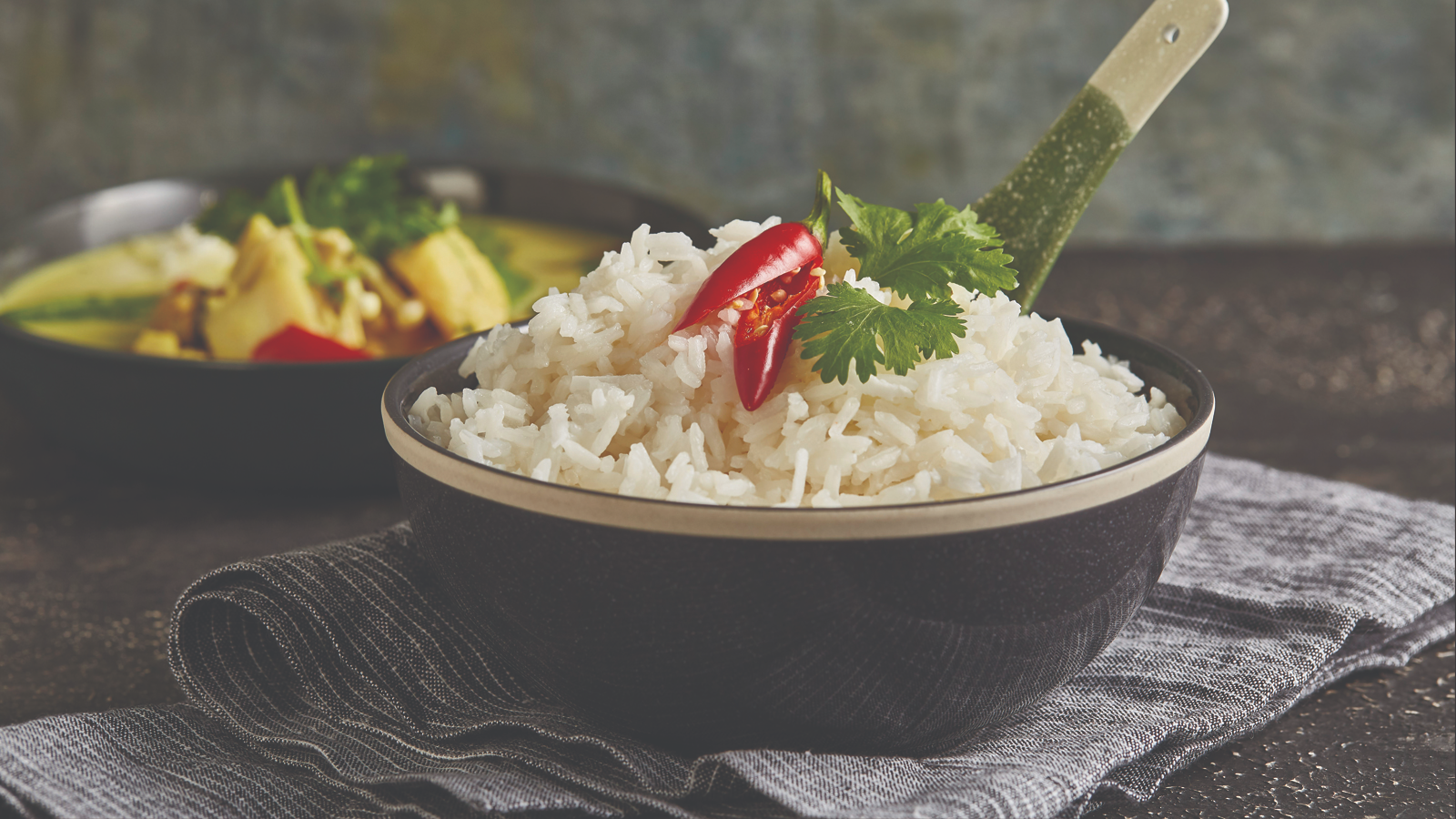 A bowl of coconut rice made in the steam oven