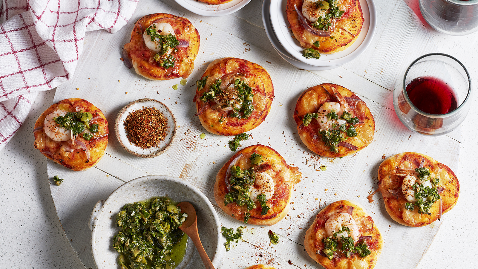 Prawn Pizzettas with Salsa Verde | The Neff Kitchen