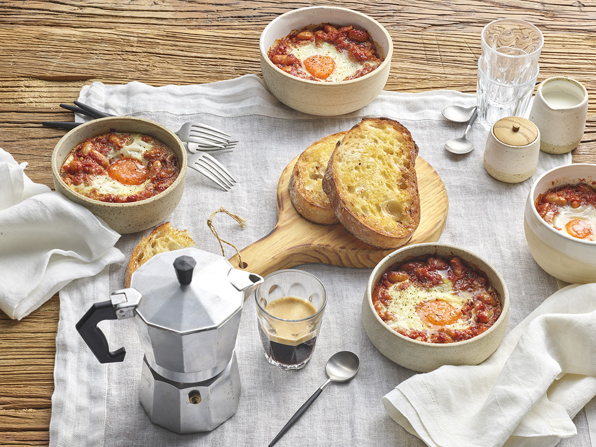 Baked Eggs and Beans
