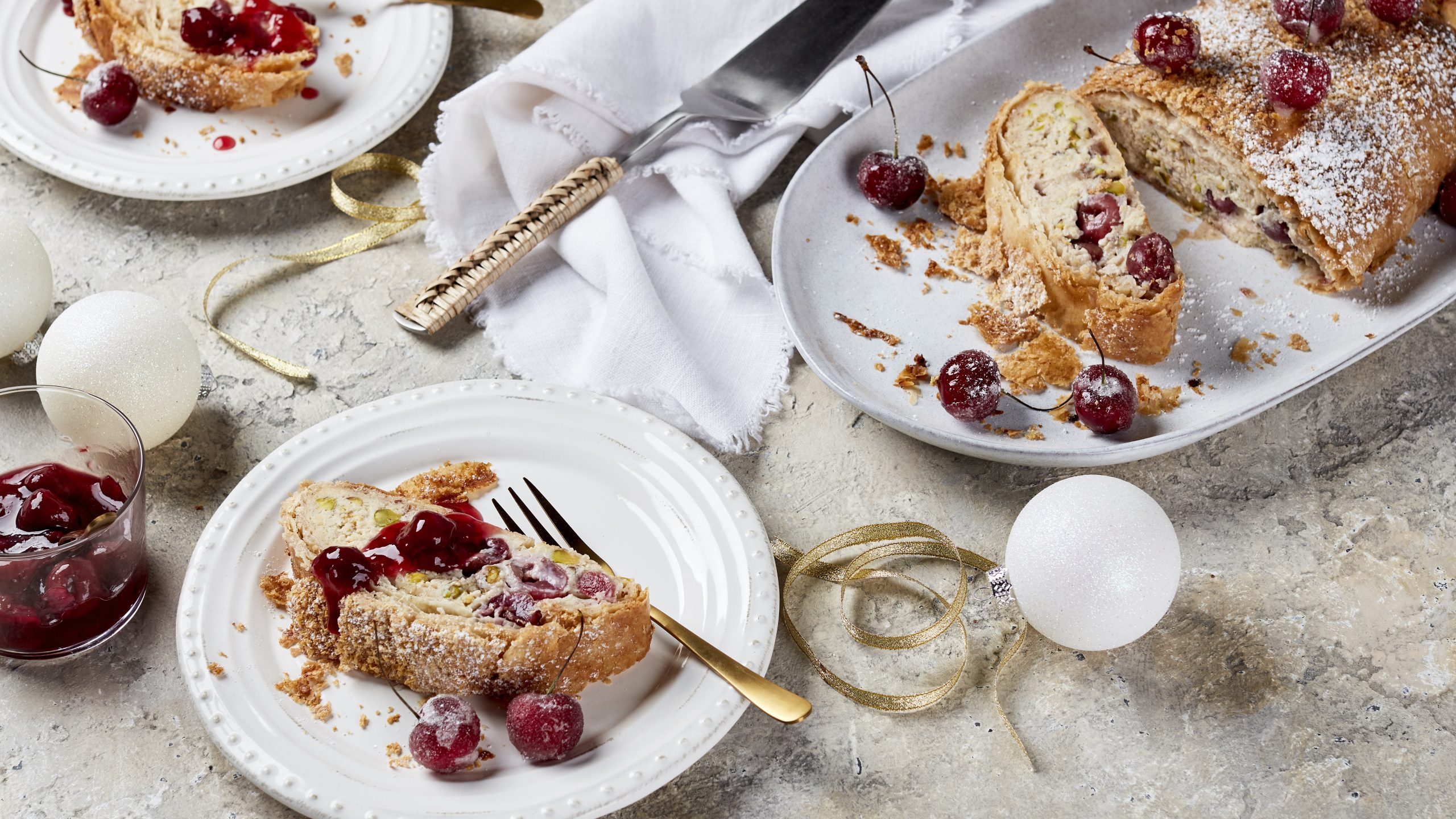 Cherry & Ricotta Filo Log
