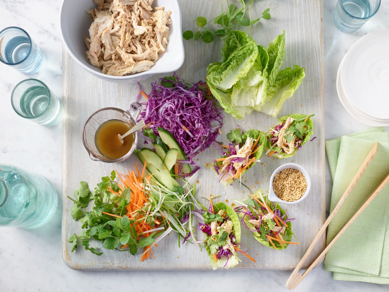 Asian Steamed Chicken Salad Cups | The Neff Kitchen