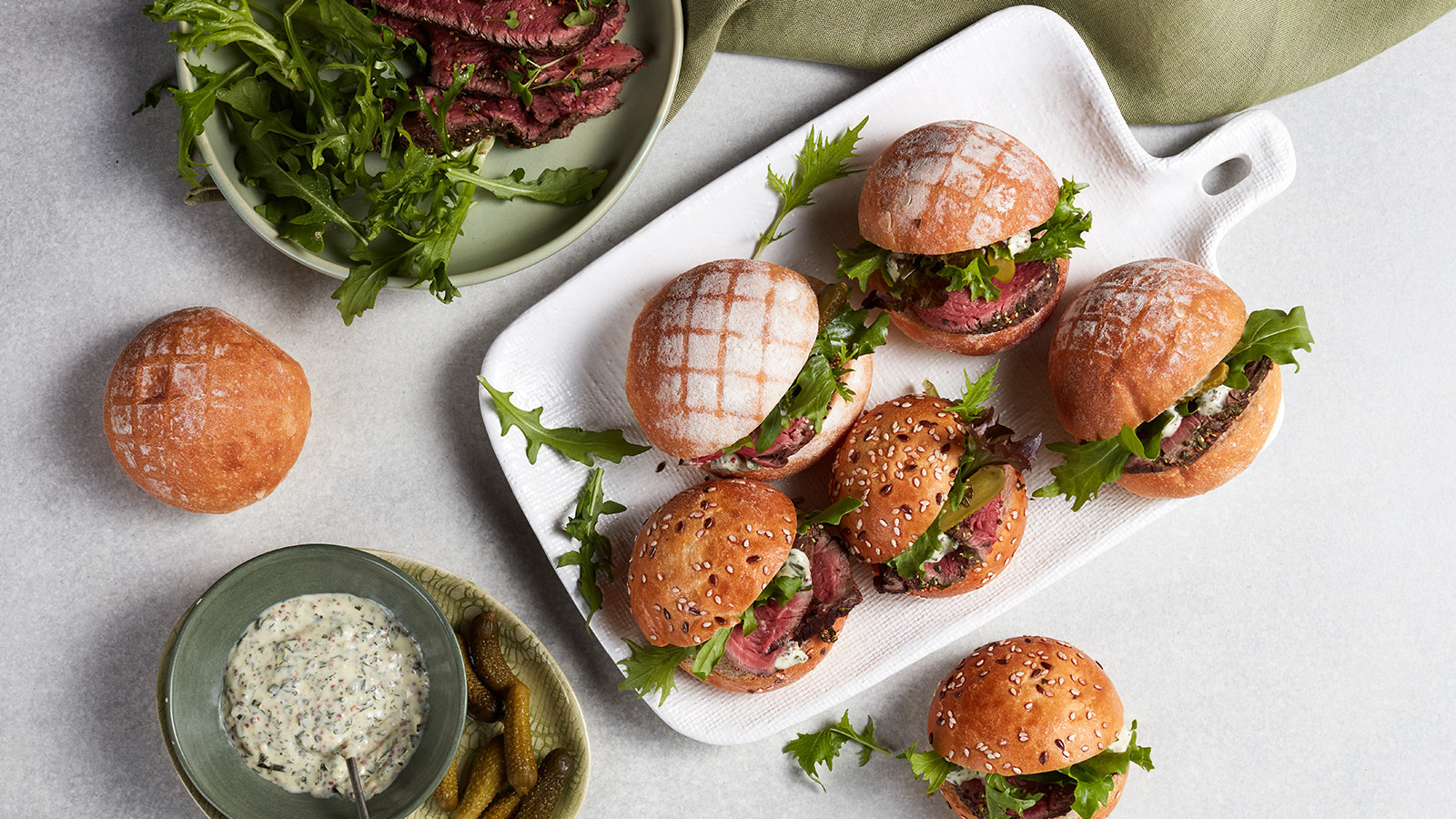 Slow Cooked Beef Fillet Sliders with Horseradish &amp; Mustard Mayonnaise | The Neff Kitchen