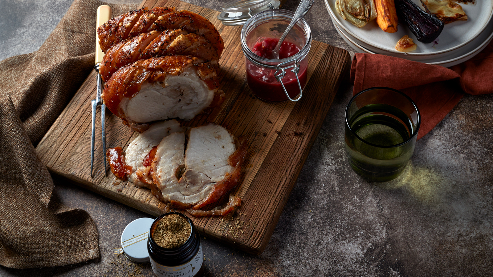 Crunchy Crackling Roast Pork with Rhubarb Relish The Neff Kitchen